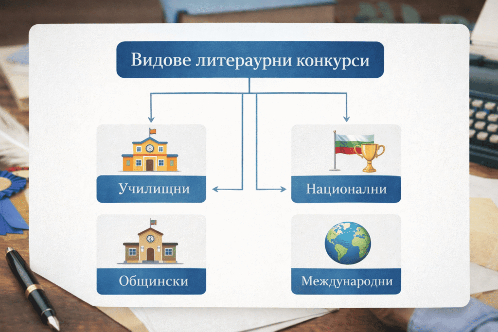 Видове литературни конкурси училищни общински национални и международни