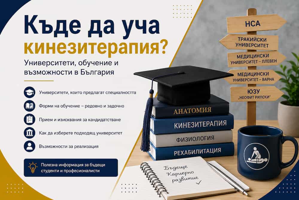 Къде да уча кинезитерапия? Университети, обучение и възможности в България